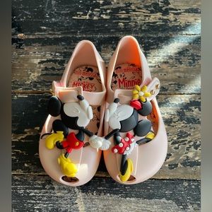 Mini Melissa Mickey and Minnie Toddler  Girl Shoes Size 6